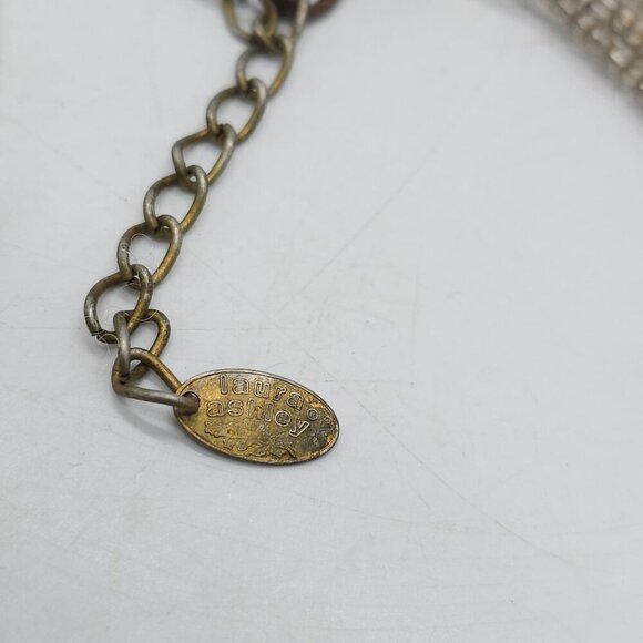 Turquoise Brown Multi-Strand Beaded Necklace With Stone Pendant By Laura Ashley - Picture 5 of 6